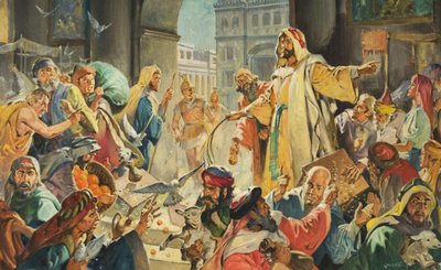 Jesus Removing the Money Lenders from the Temple by James Edwin McConnell