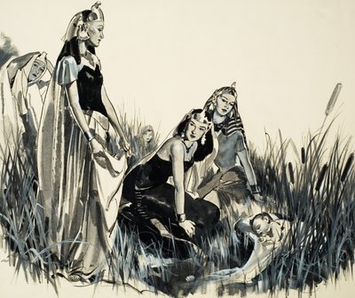 Moses is found among the bullrushes by James Edwin McConnell