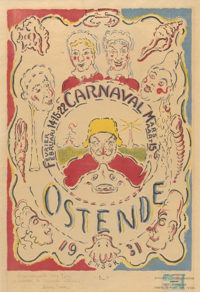 Poster for the Carnival at Ostend by James Ensor