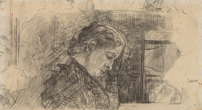 Profile of a Woman (Mariette Rousseau) and Other Figures by James Ensor