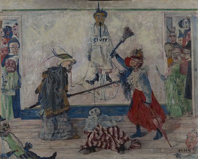 Skeletons Fighting Over the Body of a Hanged Man by James Ensor