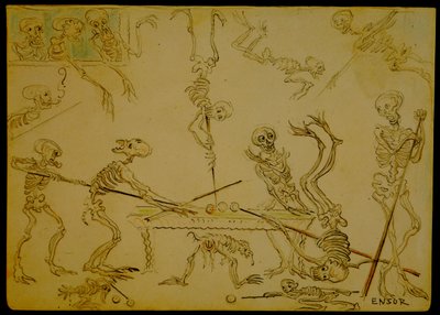 Skeletons Playing Billiard by James Ensor