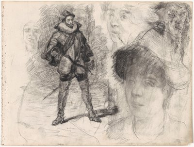 Spanish Soldier and Four Faces by James Ensor
