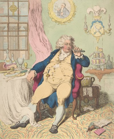 A Voluptuary Under the Horrors of Digestion, July 2, 1792 by James Gillray