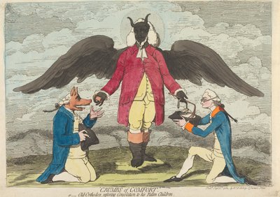 Crumbs of Comfort, - or - Old-Orthodox Restoring Consolation to His Fallen Children by James Gillray
