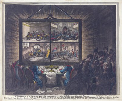 Exhibition of a Democratic Transparency, with its Effect upon Patriotic Feelings by James Gillray
