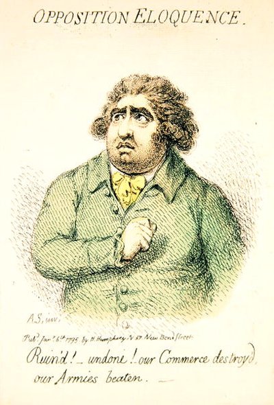 Opposition Eloquence, Published by Hannah Humphrey in 1795 (detail) by James Gillray