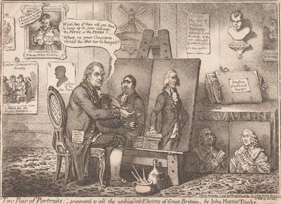 Two Pairs of Portraits; presented to all the unbiased Electors of Great Britain by James Gillray