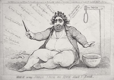 Which Way Shall I Turn Me, How Shall I Decide, Published by S.W. Fores in 1793 by James Gillray