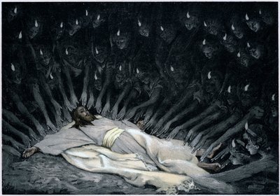 Angels ministering to Jesus after the Devil has left him by James Jacques Joseph Tissot