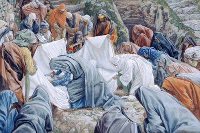 The Holy Virgin Kisses the Face of Christ before it is Wrapped in the Winding Sheet, illustration for The Life of Christ by James Jacques Joseph Tissot