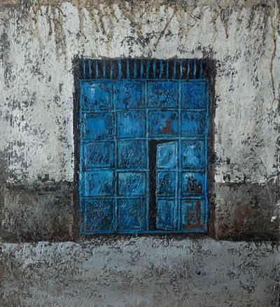 Weathered Blue Window Wall by James Kamande