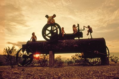 This steam engine once pumped water of the Rio Grand River for irrigation. Big Bend National Park by James L Stanfield