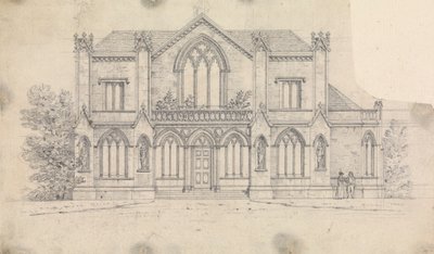 Preparatory drawing for Design 16, Plate 12 of A Collection of Designs for Rural Retreats by James Malton