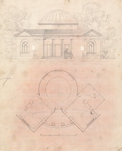 Preparatory Drawing for Design 24, Plate 27 of A Collection of Designs for Rural Retreats by James Malton