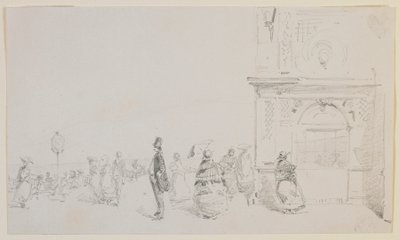 A Group of Figures on an Esplanade by James Abbott McNeill Whistler