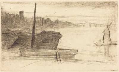 Chelsea Bridge and Church by James McNeill Whistler