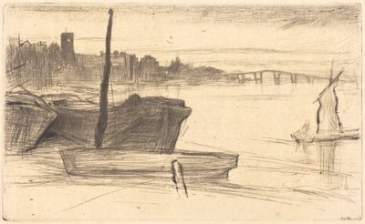 Chelsea Bridge and Church by James McNeill Whistler