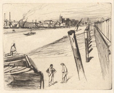 Millbank, from the Thames Set (A Series of Sixteen Etchings of Scenes on the Thames and Other Subjects) by James McNeill Whistler