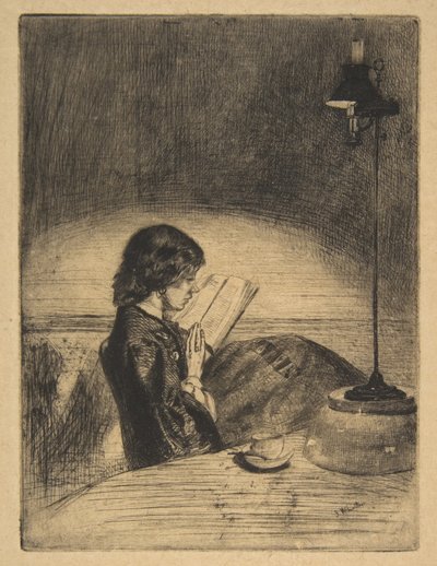 Reading by Lamplight by James McNeill Whistler