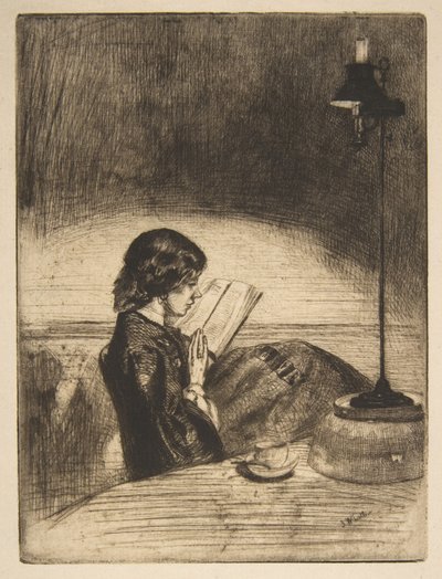 Reading by Lamplight by James McNeill Whistler