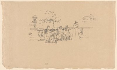 The Terrace, Luxembourg by James Abbott McNeill Whistler