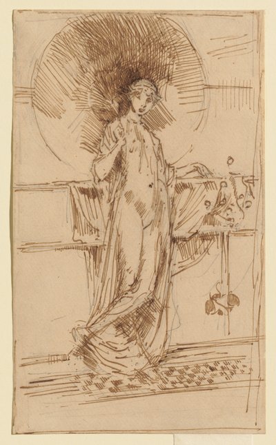 Woman with a Parasol (Sketch of "Harmony in Blue and Gold") by James McNeill Whistler