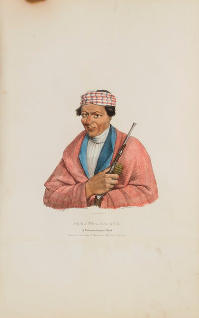 CAN-NO-SA-QUA; A Pottowattomie Chief, from The Aboriginal Portfolio by James Otto Lewis