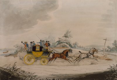 Stage Coach and Opposition Coach in Sight by James Pollard