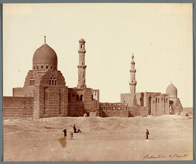 Egypt. Cairo. Two Religious-Funeral Complexes in the Northern Necropolis: Mamluk Sultan Inal (mid 15th century) [right] and Mamluk Emir Kurkumas (early 16th century) [left] by James Robertson