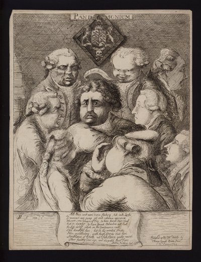 Pandemonium: Satire on the Political Instability in Britain After the Fall of the Fox-North Coalition and Its Replacement with the Government of William Pitt the Younger, 1784 by James Sayers