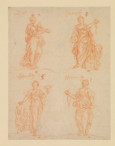 Four Virtues - Goodwill, Generosity, Liberality and Humanity by James Thornhill