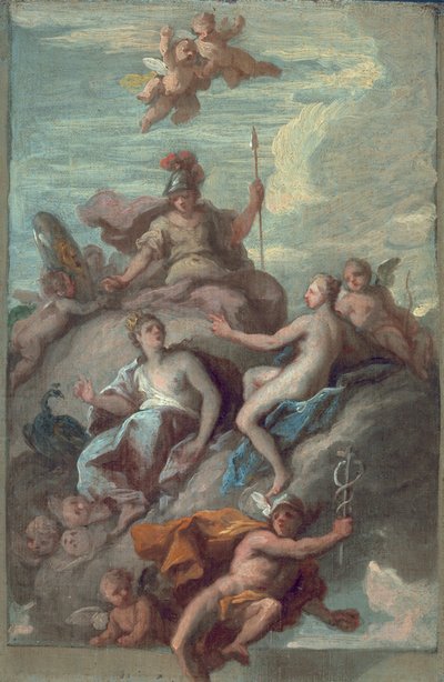 Juno, Minerva and Venus Dispatching Mercury with the Apple of Discord by James Thornhill