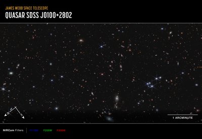 Quasar J0100+2802 by James Webb Space Telescope (NASA)