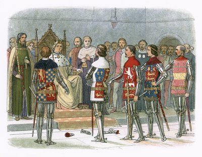 Arundel, Gloucester, Nottingham, Derby, and Warwick before king Richard II by James William Edmund Doyle