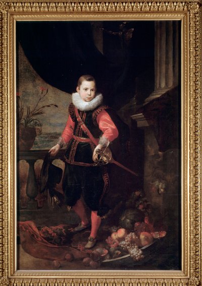 Portrait of a young man with sword by Jan Roos