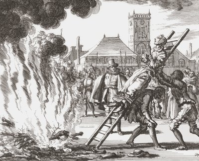 A Witch Condemned to be Burned Alive in 16th Century Holland by Jan (after) Luyken