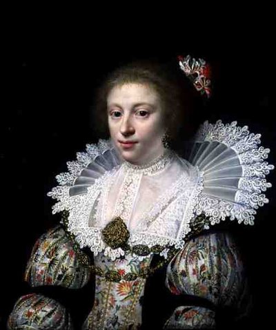 Portrait of an Elegant Lady with an Embroidered Dress by Jan Anthonisz. van Ravesteyn