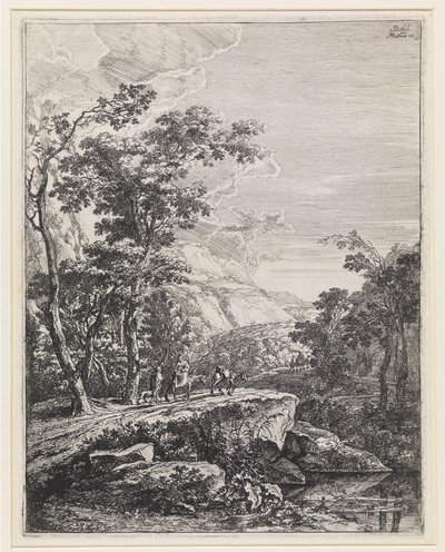 Landscape with Woman Riding a Mule along the Aqua Negro between Bologna and Florence by Jan Both