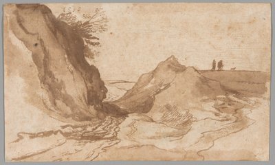 A Hilly Landscape with Figures Near a Ravine by Jan Brueghel the Elder