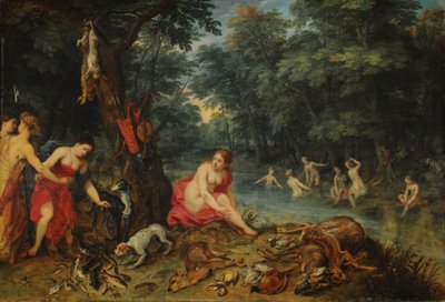 Bath of Nymphs (The Nymphs of Diana Returning from Fishing) by Jan Brueghel the Elder