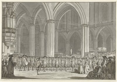 Society Pro Patria in the Nieuwe Kerk, 1786 by Jan Bulthuis (signed by artist)