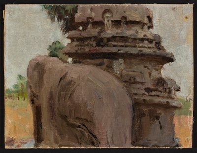 Mahabalipuram - Rock-Cut Pagoda. From a Journey to India by Jan Ciągliński