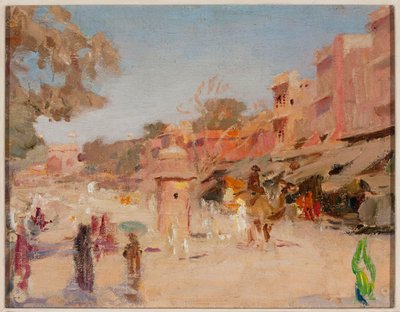 Street in Jaipur. From a journey to India by Jan Ciągliński