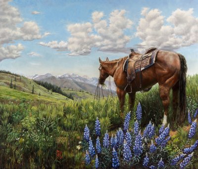 Horse in Mountain Pasture by Jan Clizer