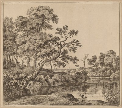 Landscape with a Bending Tree by Jan Hackaert