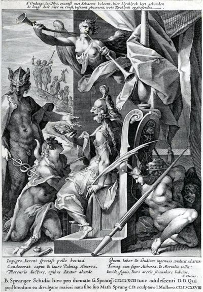 Mercury and Minerva Arm a Hero with a Bull