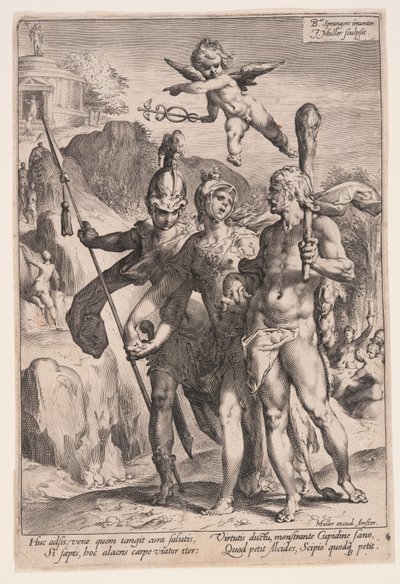 Minerva and Cupid Leading Hercules and Scipio to the Path of Virtue by Jan Harmensz. Muller