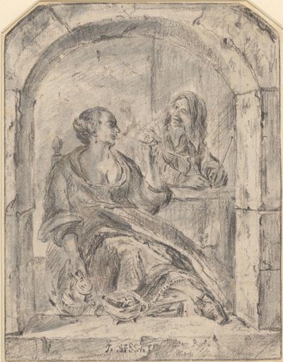 Pipe-Smoking Woman and a Man with Two Pipes by Jan Havicksz. Steen (possibly)