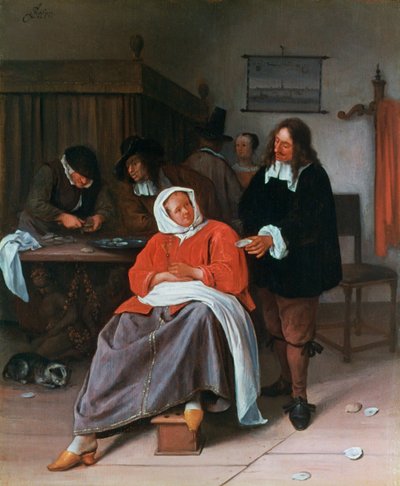 A Man Offering an Oyster to a Woman by Jan Havickszoon Steen